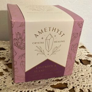 Amethyst candle Crystal Healing lightly scented candle with real crystals New